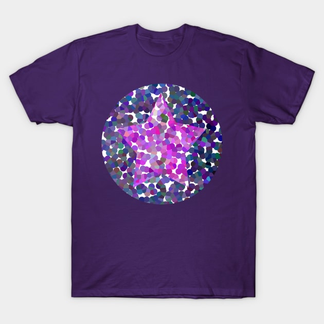 Purple Dotty Star T-Shirt by ellenhenryart